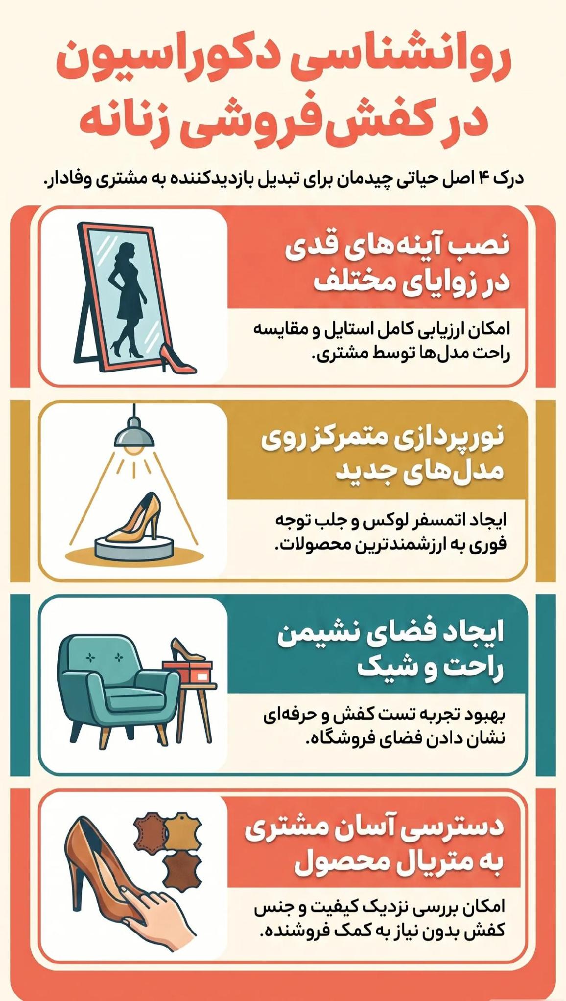 +10 ایده دکور کفش فروشی زنانه + (نحوه چیدمان ست کیف و کفش) 2 دکور کفش فروشی زنانه