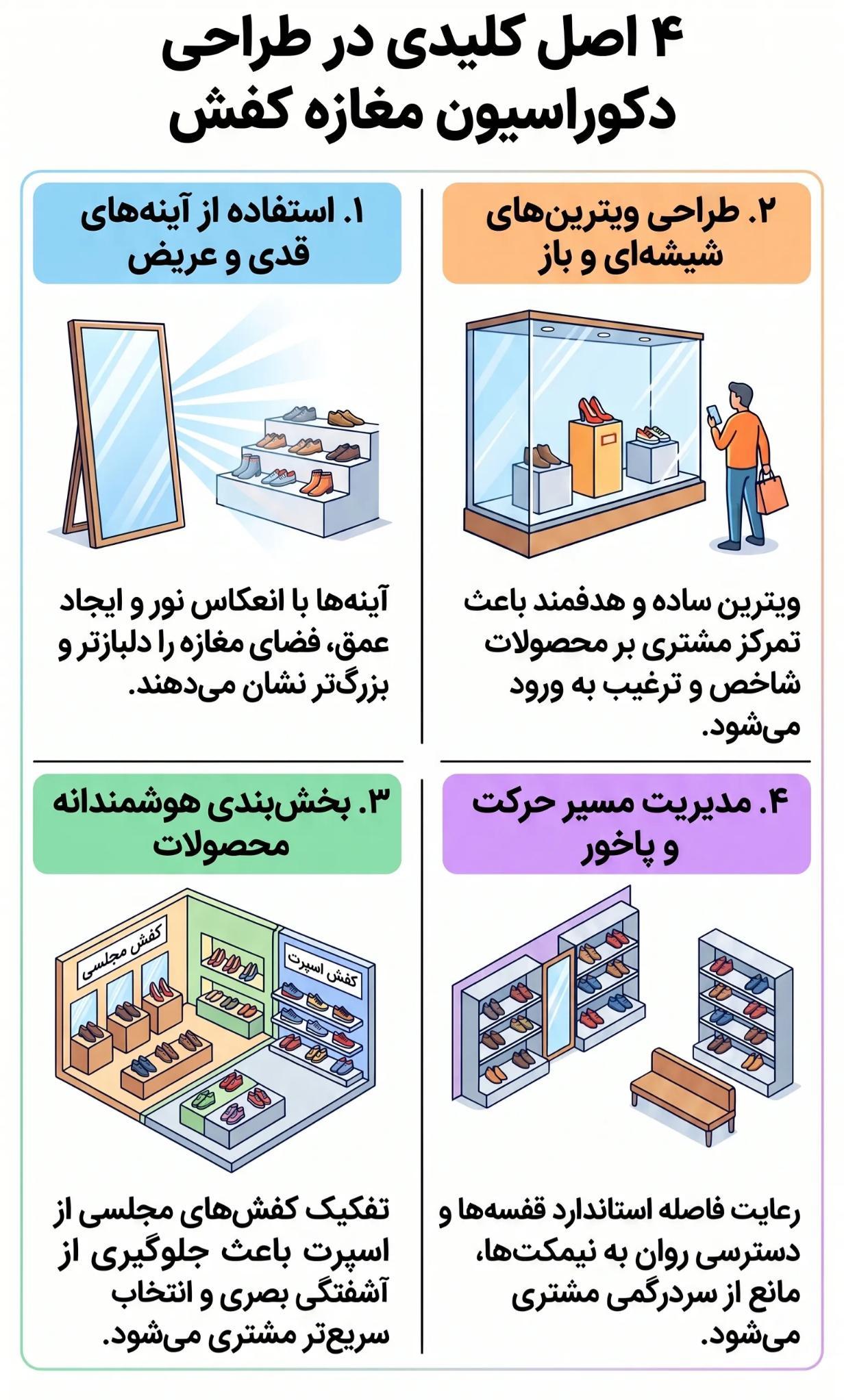 +10 ایده دکور کفش فروشی مردانه + (نحوه چیدمان و قفسه بندی) 2 دکور کفش فروشی مردانه