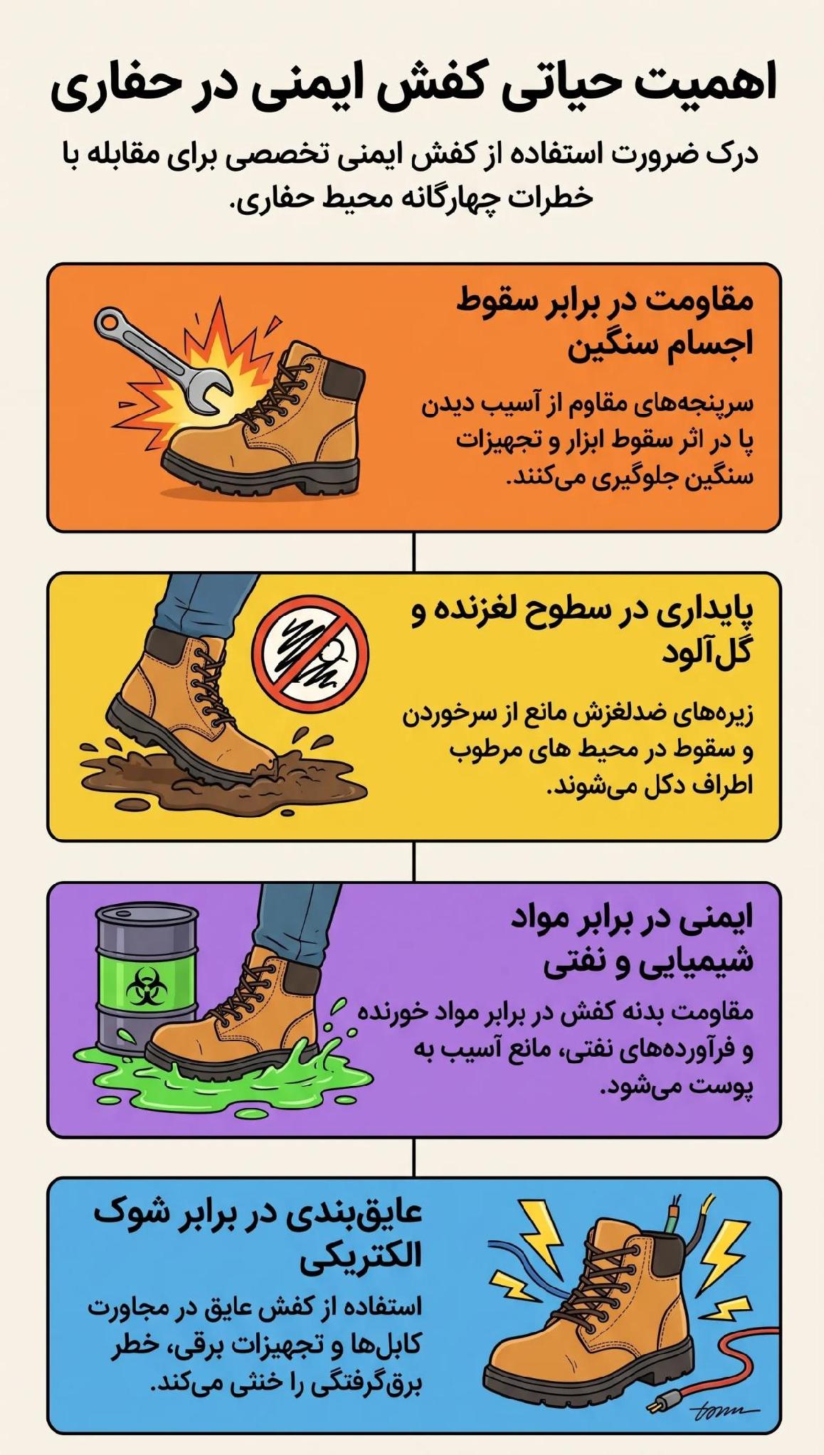 راهنمای خرید کفش ایمنی حفاری + (استاندارد و مشخصات) 2 کفش ایمنی حفاری
