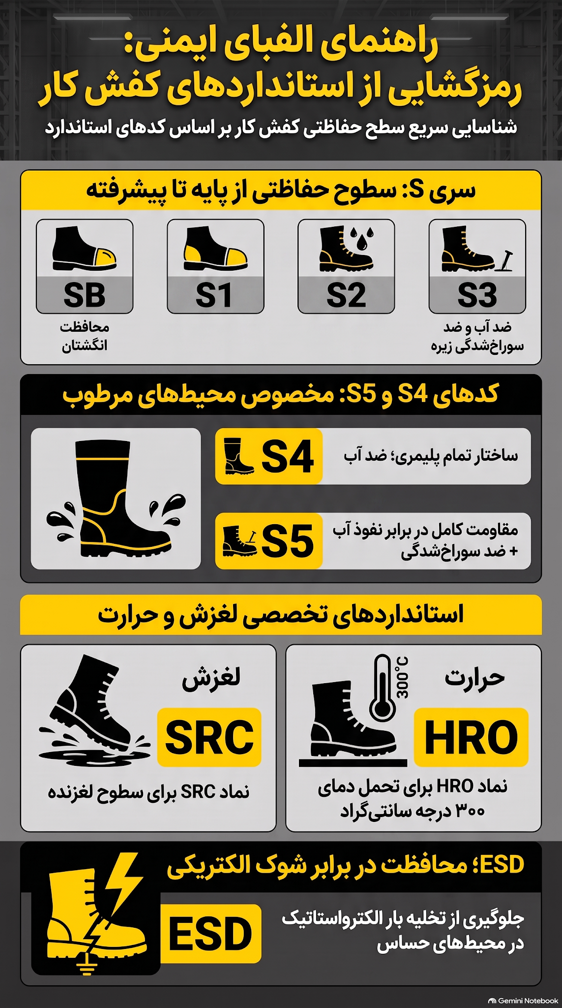 کفش ایمنی تاییدیه وزارت کار؛ -(راهنمای خرید و بررسی استانداردها) 2 کفش ایمنی تاییدیه وزارت کار